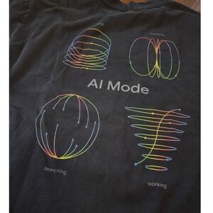 🌐Google Search AI Mode Graphic Tee AS Colour Heavy Cotton Blk L streetwear Y2K